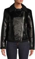 Thumbnail for your product : Tommy Hilfiger Metallic Faux Shearing Moto Jacket