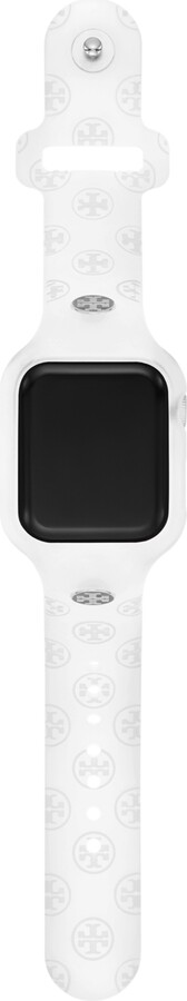 Tory Burch Women's The T Monogram White Silicone Strap For Apple Watch 41mm