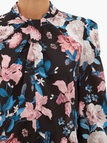 Thumbnail for your product : Erdem Fayola Dusk Bouquet-print Silk Blouse - Black Pink