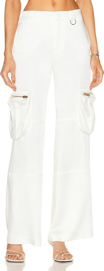 Blumarine Wide Leg Cargo Pant in White