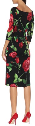 Dolce & Gabbana Floral stretch-silk crepe dress