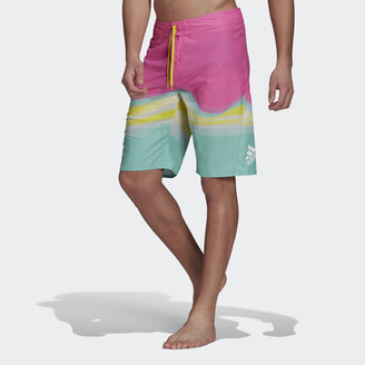 adidas allover print swim shorts