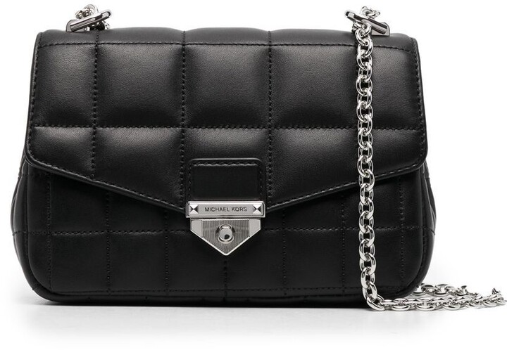 Michael Kors Black Bag Shoulder Bag With Silver Chain