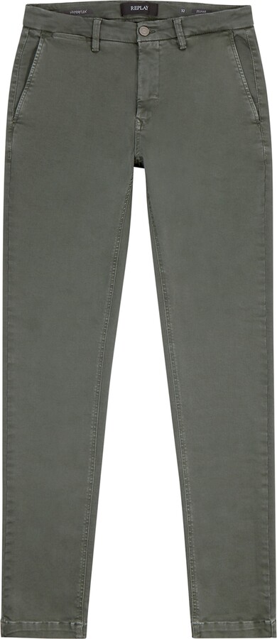 Replay Zeumar Hyperflex Sage Slim-leg Chinos - ShopStyle Casual Pants