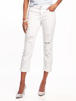 Thumbnail for your product : Old Navy Distressed Boyfriend Straight Denim Capris for Women (24")