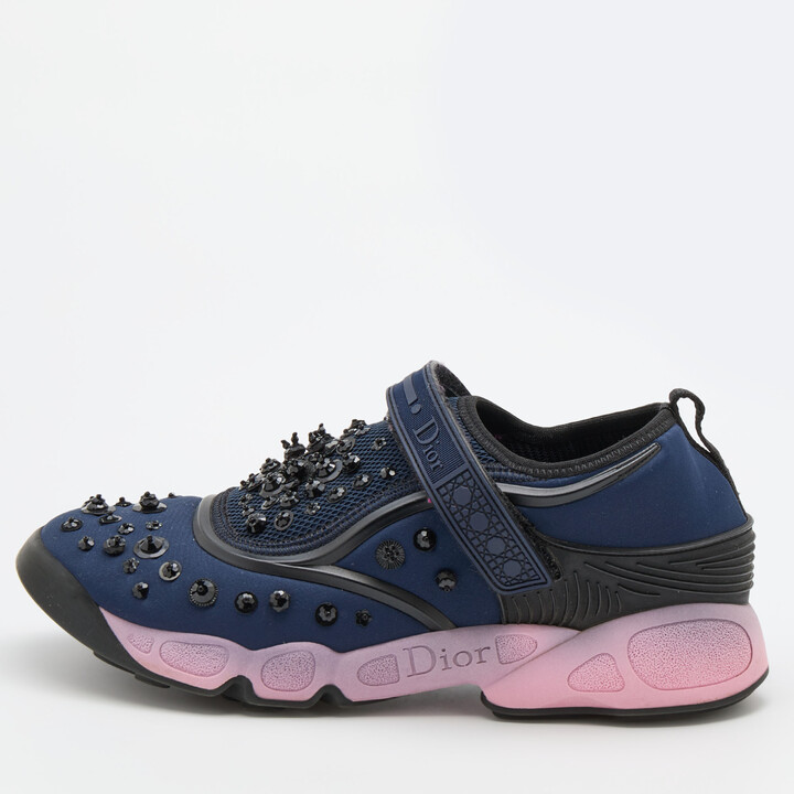 dior high top sneakers navy blue