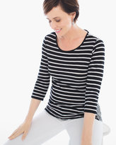 Thumbnail for your product : Chico's Charlotte Stripe Mix Crochet Tee