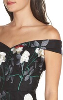 Thumbnail for your product : Chi Chi London Off the Shoulder Embroidered Fishtail Gown
