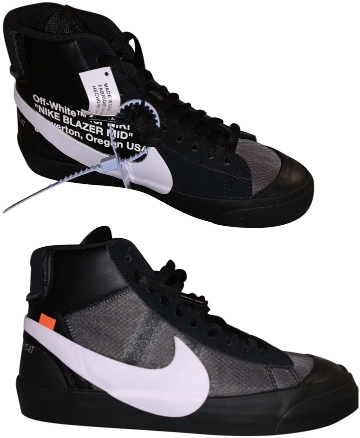 Nike X Off White Blazer Mid Black Cloth Trainers Shopstyle Sneakers