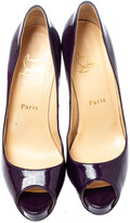 Thumbnail for your product : Christian Louboutin Purple Patent Leather Lady Peep Toe Platform Pumps Size 38