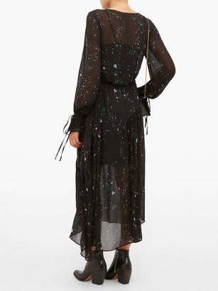 Preen Line Rosalba Floral-print Georgette Midi Dress - Black Multi