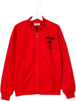 Moschino Kids zip front sweatshirt