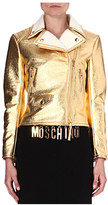 Thumbnail for your product : Moschino Metallic gold biker jacket