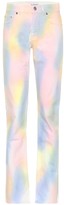 Thumbnail for your product : Ganni High-rise straight rainbow jeans
