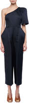 Thumbnail for your product : Stella McCartney Satin One-Shoulder Cropped Jumpsuit