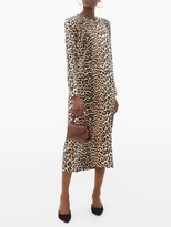 Thumbnail for your product : Ganni Leopard-print Silk-blend Satin Dress - Leopard