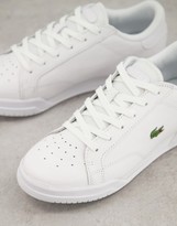Thumbnail for your product : Lacoste Twin Serve cupsole plimsoll trainers in white