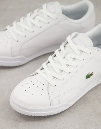 Lacoste Twin Serve cupsole plimsoll trainers in white