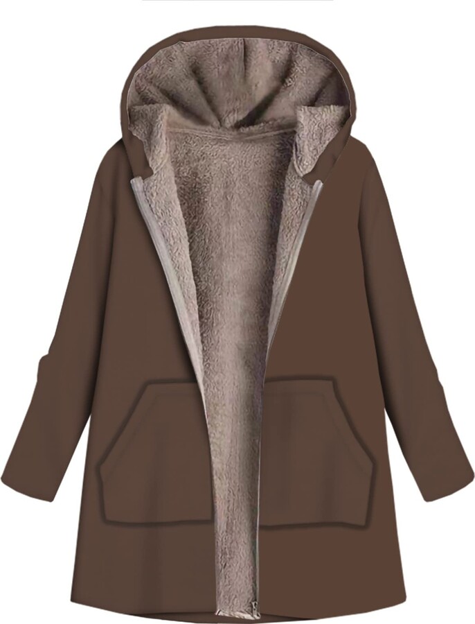 yardsong Womens Plaid Fleece Jackets Winter Fashion Plus Size Zip