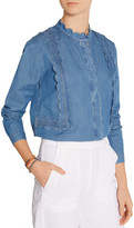 Thumbnail for your product : MiH Jeans Ile Scalloped Cotton-Chambray Shirt