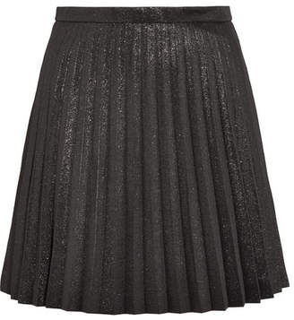 J.Crew Sweetbriar Pleated Cotton-blend Lamé Mini Skirt - Black