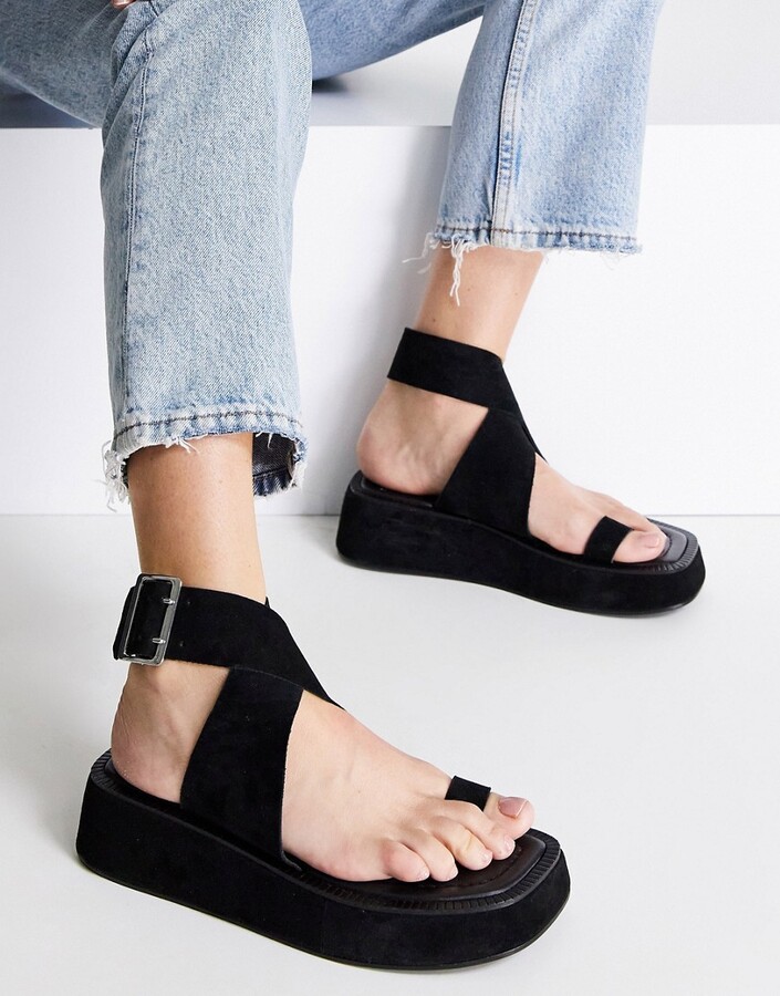 Suede Flat Sandals | Shop the world's largest collection of fashion |  ShopStyle