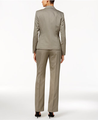 Le Suit One-Button Striped Pantsuit