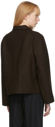Margaret Howell Brown Wool Asymmetric Melton Jacket