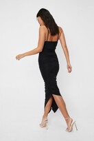 Thumbnail for your product : Nasty Gal Womens Ruched Square Neck Asymmetric Maxi Dress - Black - 6