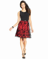Thumbnail for your product : Connected Petite Sleeveless Embroidered Belted Dress
