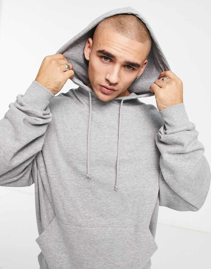 ASOS DESIGN hoodie in grey marl ShopStyle
