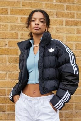 adidas Short Synthetic Down Puffer Jacket - Black UK 12 at Urban Outfitters  - ShopStyle