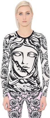 Versace Printed Stretch Cotton Jersey Top