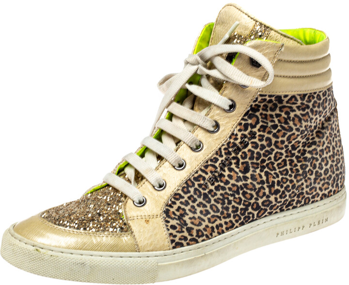 gold glitter high tops