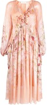 Thumbnail for your product : Zimmermann Floral Print Pleated Midi Dress