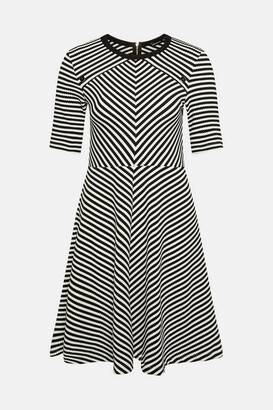 Karen Millen Knitted Jersey Jacquard Stripe Dress