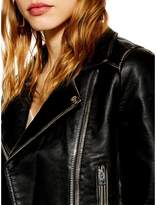 Thumbnail for your product : Topshop PETITE Faux Leather Biker Jacket