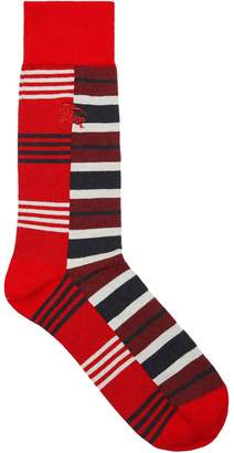 Burberry Contrast Stripe Cotton Blend Socks
