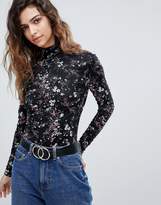 Thumbnail for your product : Warehouse Floral Print Polo Neck Top