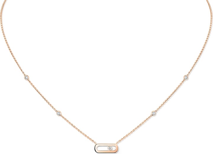 Messika Diamond Move Uno Necklace in 18K Gold, 17.7, 0.10 tcw