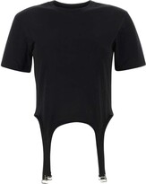 Strap Detailed Crewneck Garter T-Shir 