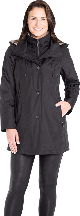 Fleet Street Ltd. womens Raglan Sleeve W/Removable Hood Rain Jacket -  ShopStyle
