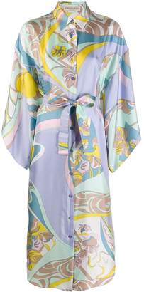 Emilio Pucci abstract floral print shirt dress