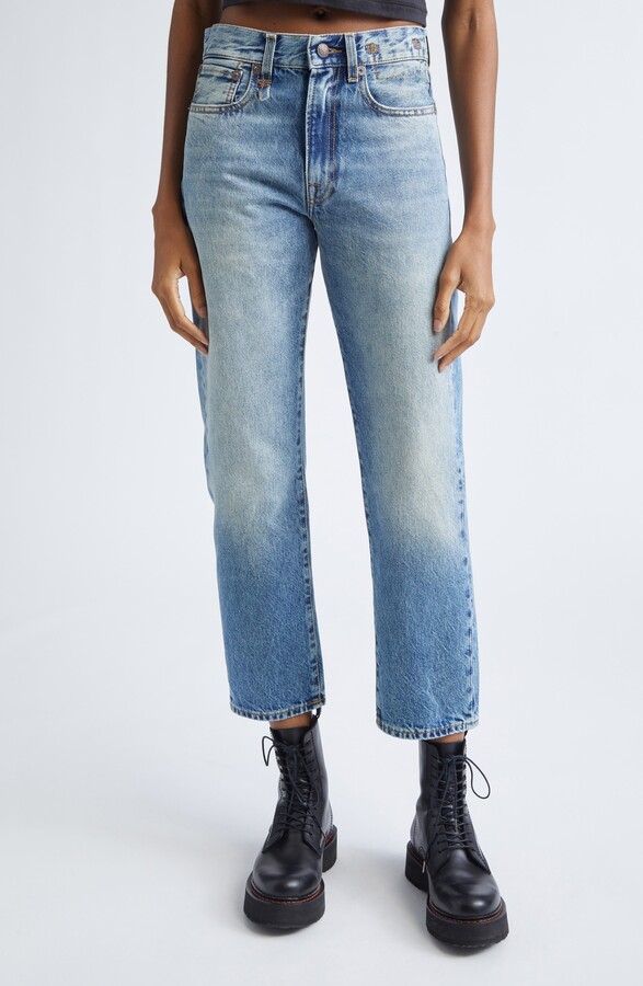R 13 Straight Leg Boyfriend Jeans