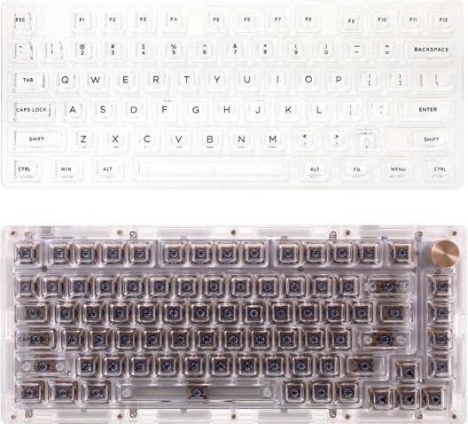 SOYE GK GAMAKAY 113 Keys Transparent PC Keycaps Set with 2.75 Shift, ASA Profile Keycaps for SN75 98% 75% Layout MX Gateron Kailh Switch Mechanical...