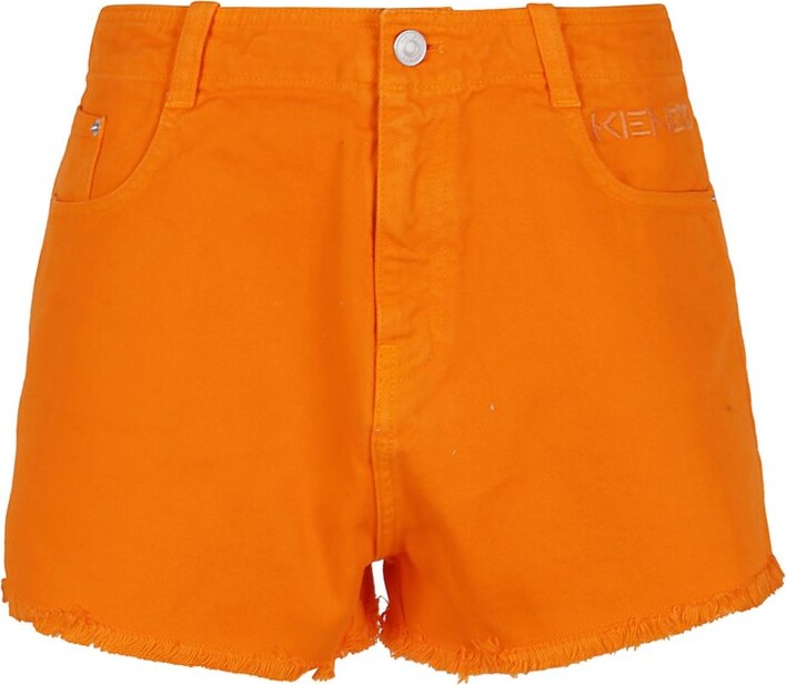 Women's Orange Denim Shorts | ShopStyle