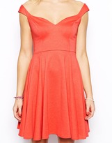 Thumbnail for your product : ASOS PETITE Exclusive Sweetheart Ponte Skater Dress