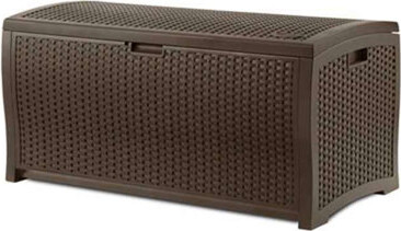 Suncast 73 Gallons Gallon Water Resistant Resin Lockable Deck Box in Brown