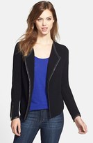 Thumbnail for your product : Lucky Brand Leather Trim Cotton Sweater