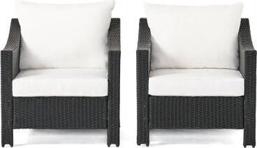 Latitude Run Outdoor Armchair - Black With Waterproof Fabric Cushions And Iron Construction, 30\